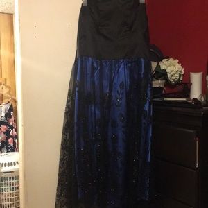 Black and blue semi formal dress